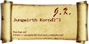 Jungwirth Kornél névjegykártya