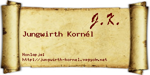 Jungwirth Kornél névjegykártya
