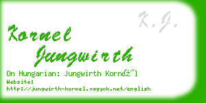 kornel jungwirth business card